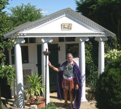 Tony in Berkshire UK's award-winning Roman shed